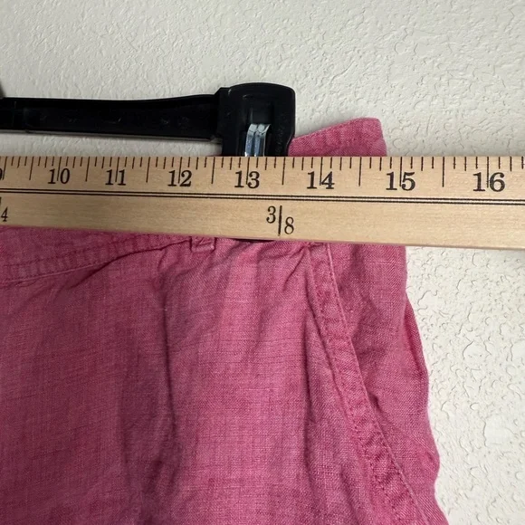 J.Jill Women Size 4 100%‎ Linen Cargo Pink Lightweight High rise shorts - Picture 4 of 6